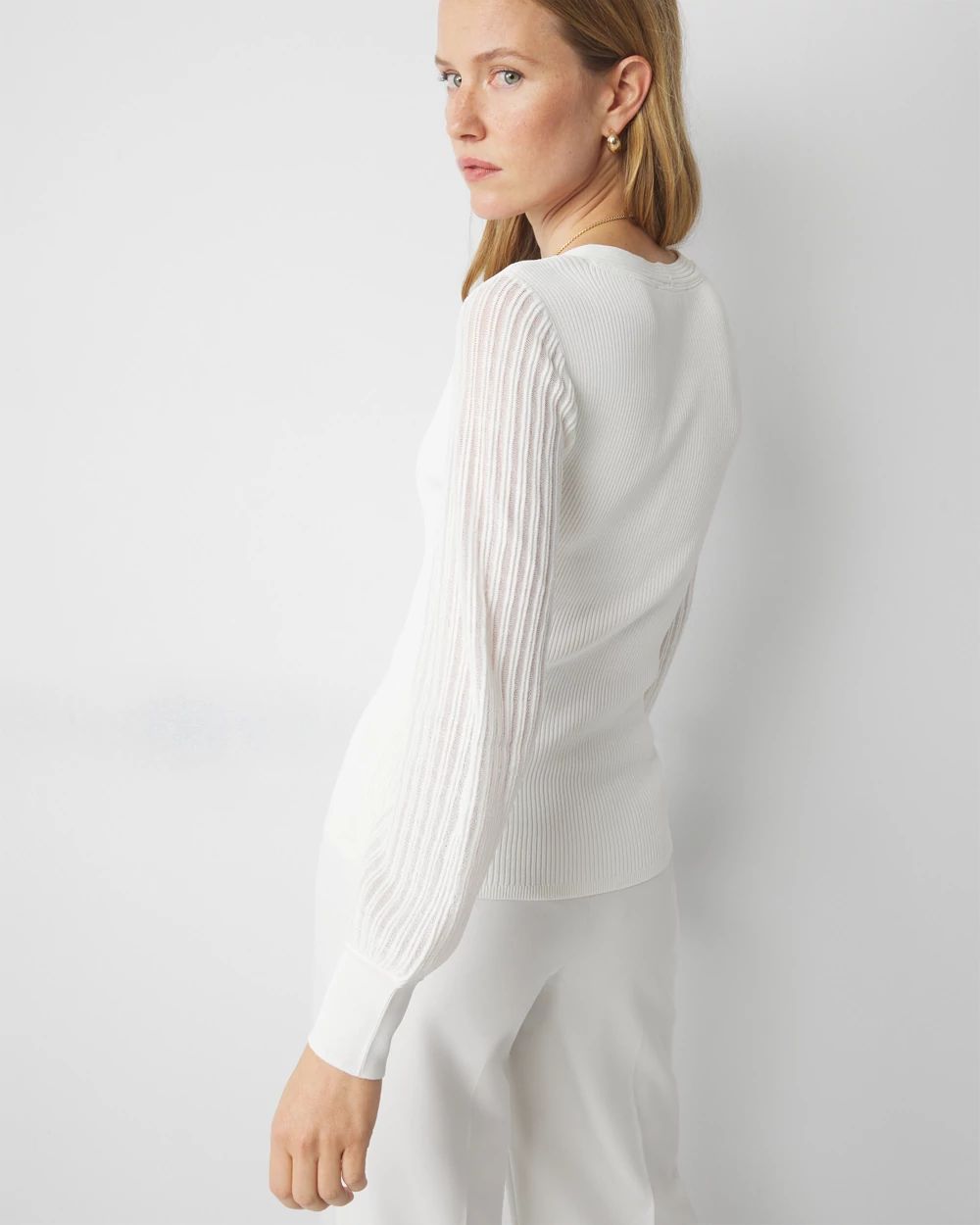 Sheer white sweater shop